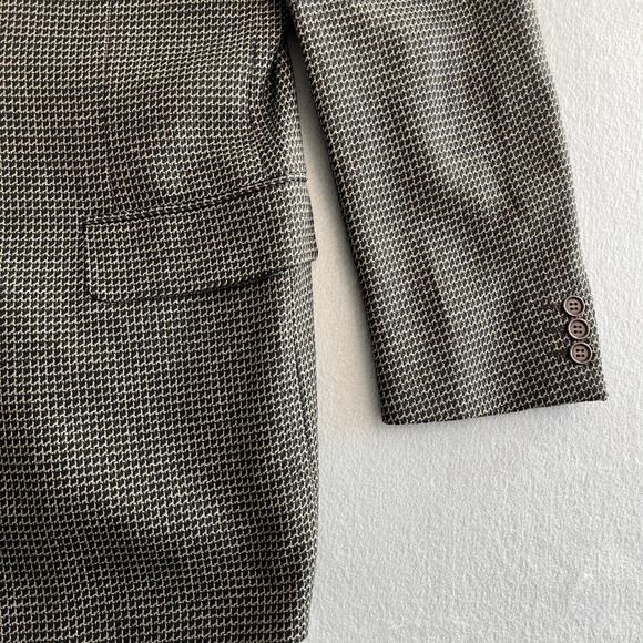 Canali Made In Italy Mens Blazer Brown Patterned Sport Coat Jacket 52R 100% Wool - Picture 3 of 11